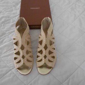 Crystal Studded Suede Back Zip Gladiators